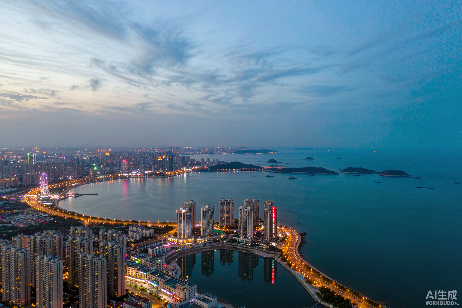 大连海滨城市航拍